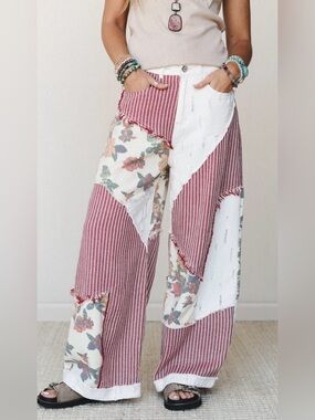 Goldenrae by Pol - Patchwork Boho Pants - Size L - NWOT